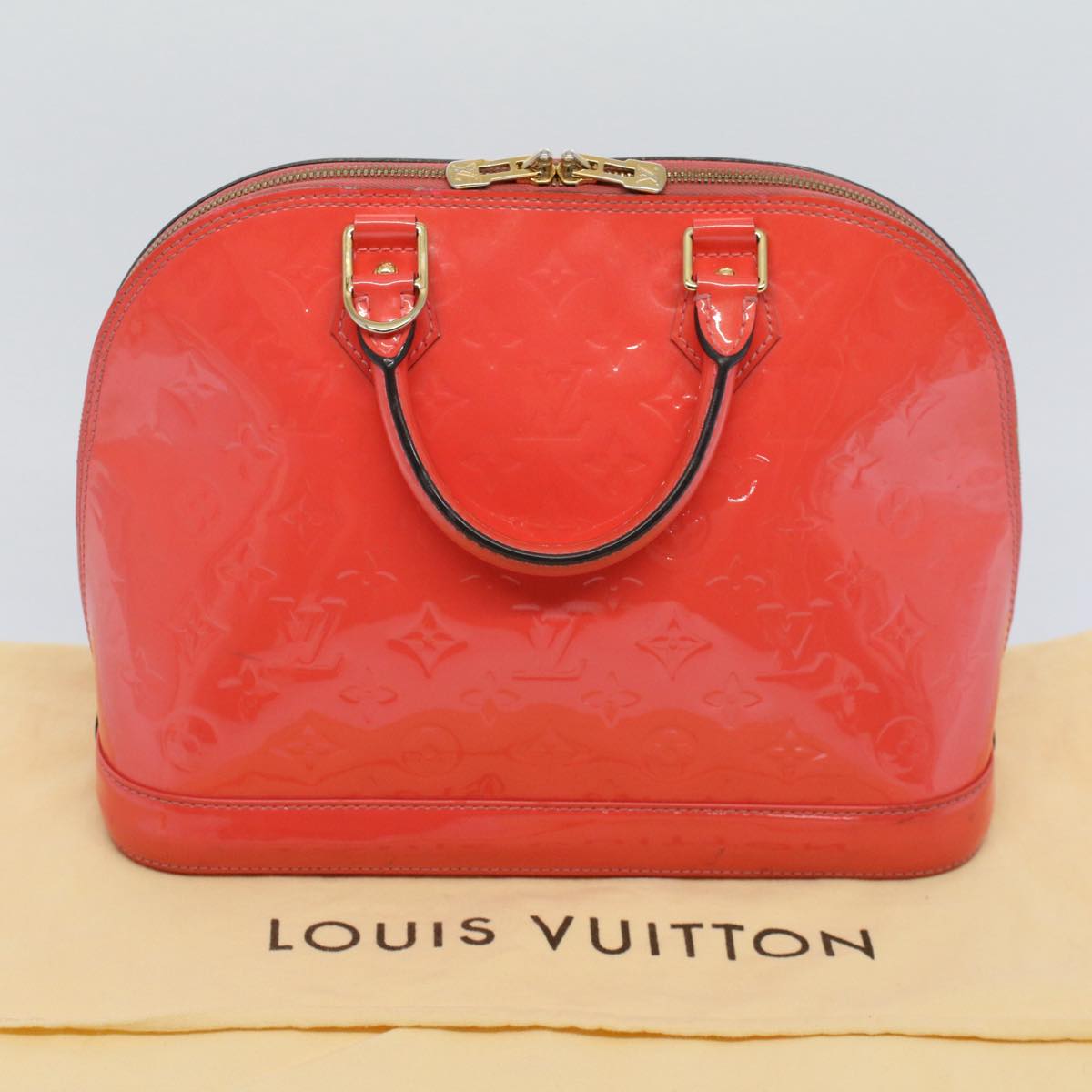 LOUIS VUITTON Monogram Vernis Alma PM Hand Bag Rose Rich M90256 LV 55823