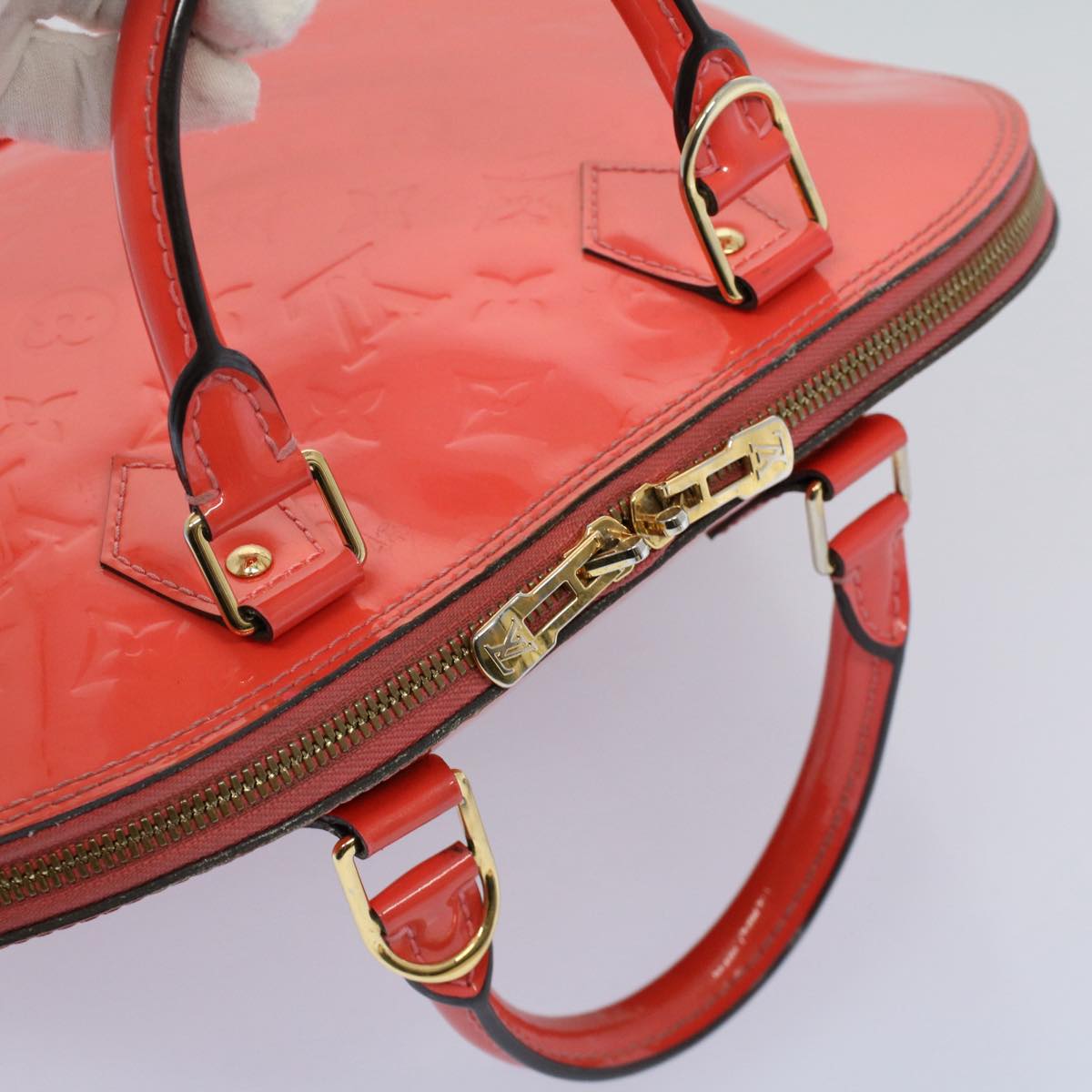 LOUIS VUITTON Monogram Vernis Alma PM Hand Bag Rose Rich M90256 LV 55823