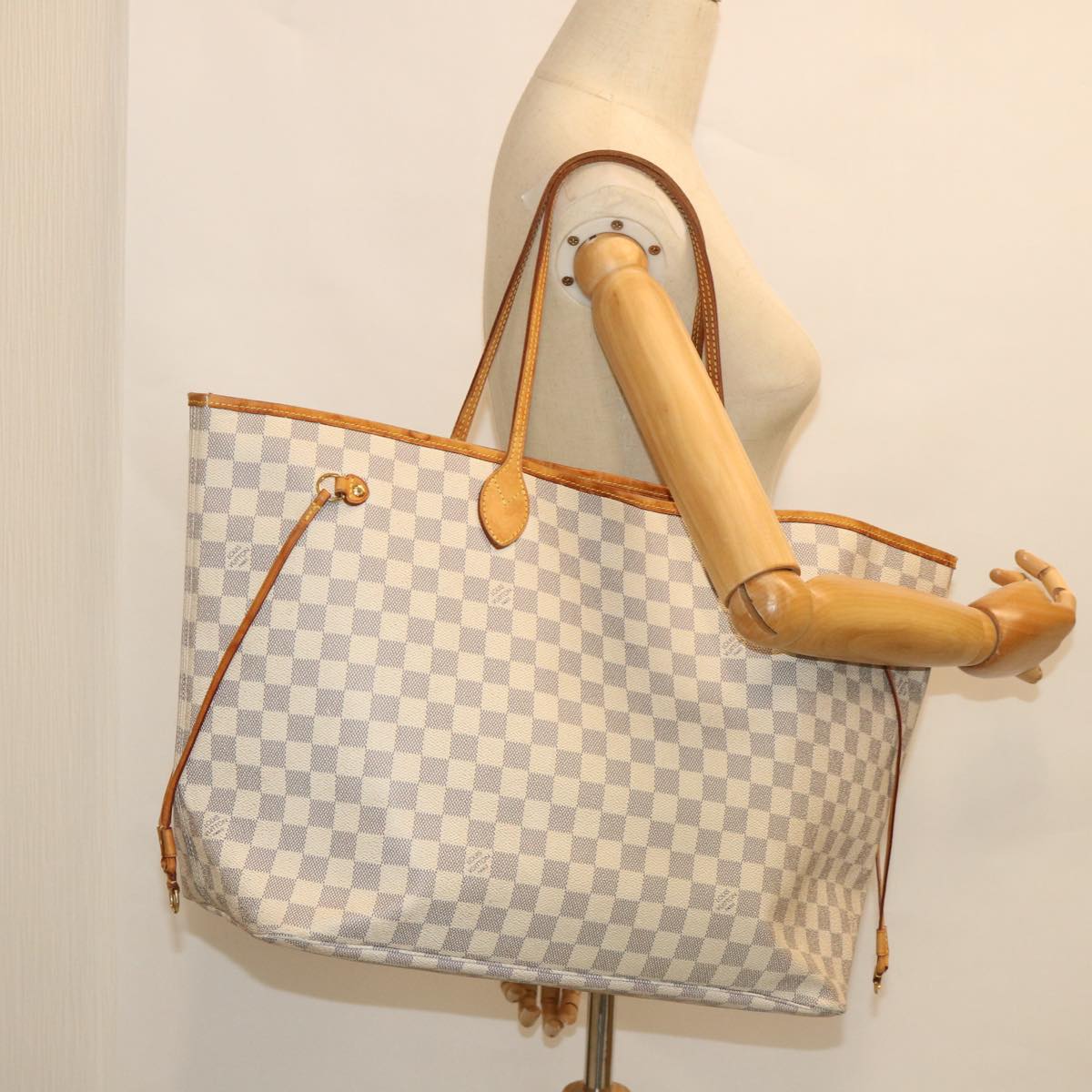 LOUIS VUITTON Damier Azur Neverfull GM Tote Bag N41360 LV 55846