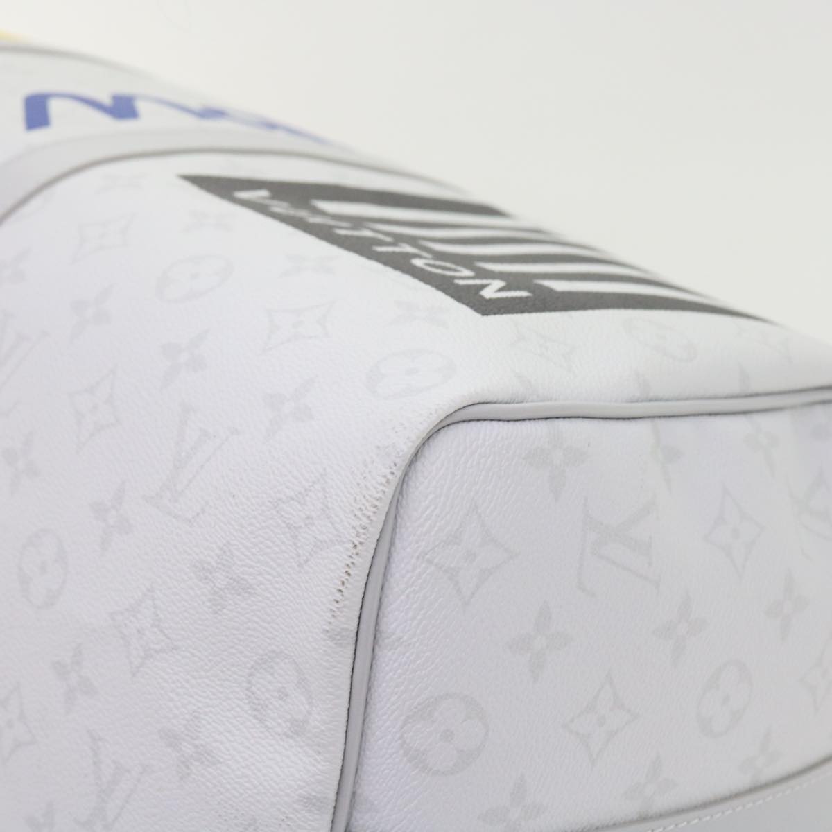 LOUIS VUITTON Monogram White Keepall Bandouliere 50 Bag M44643 LV 55862A
