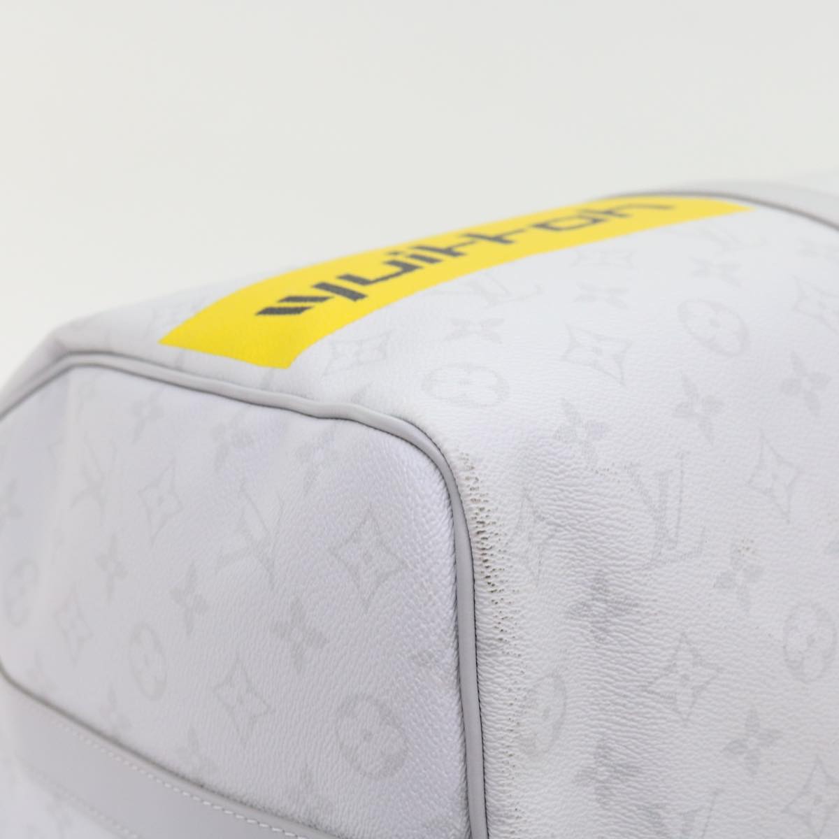 LOUIS VUITTON Monogram White Keepall Bandouliere 50 Bag M44643 LV 55862A