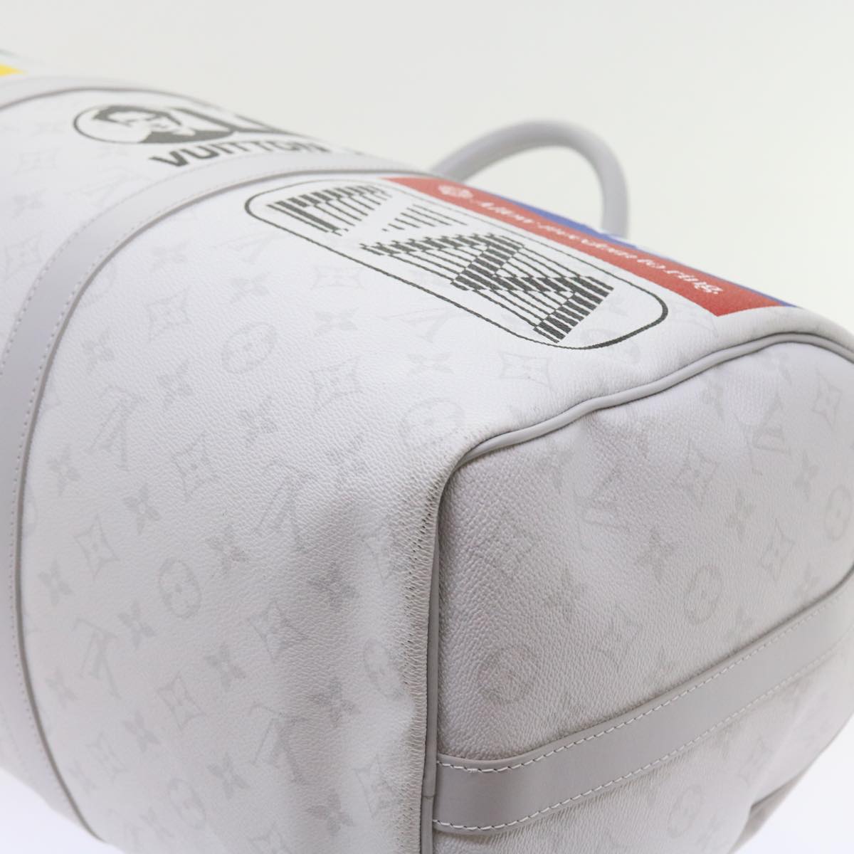 LOUIS VUITTON Monogram White Keepall Bandouliere 50 Bag M44643 LV 55862A
