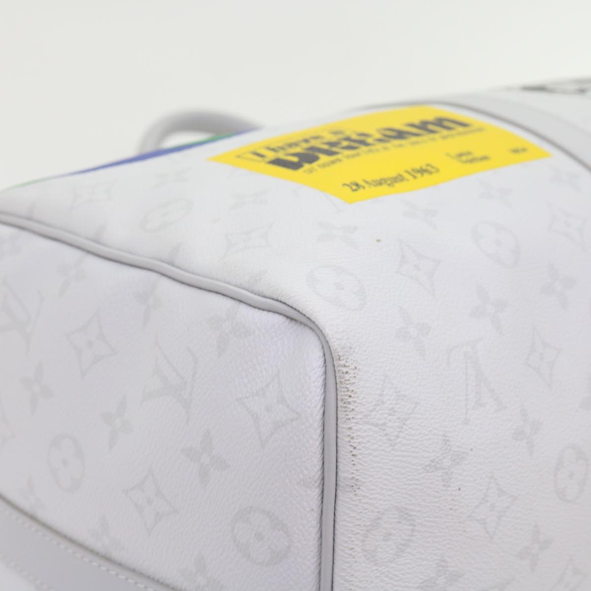 LOUIS VUITTON Monogram White Keepall Bandouliere 50 Bag M44643 LV 55862A