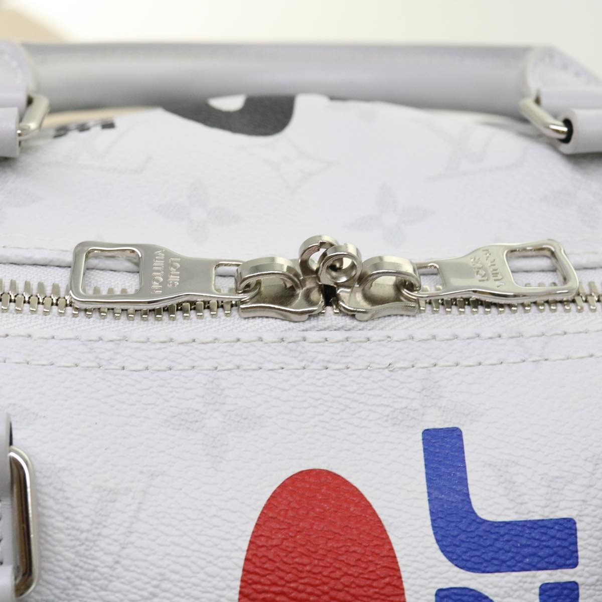 LOUIS VUITTON Monogram White Keepall Bandouliere 50 Bag M44643 LV 55862A