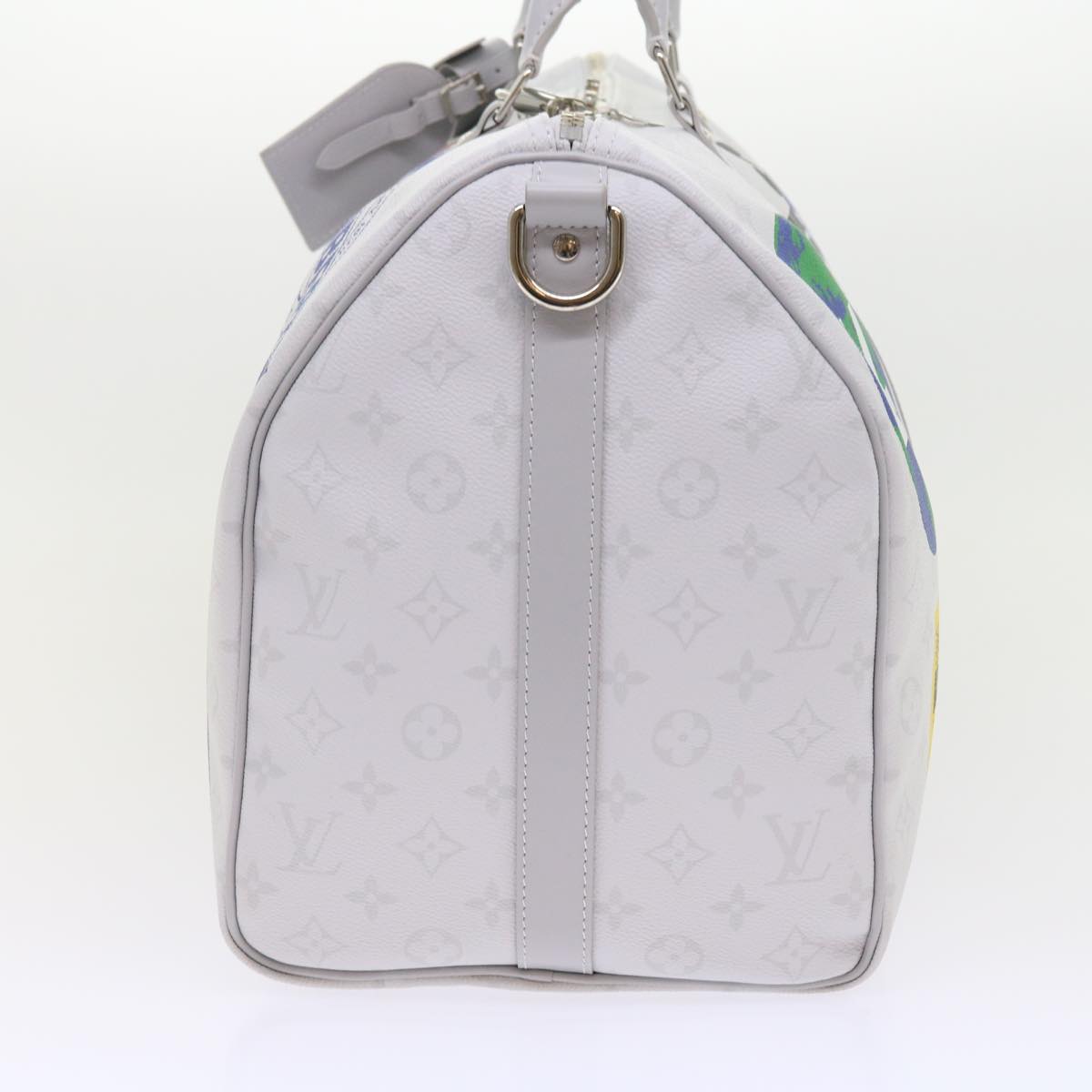 LOUIS VUITTON Monogram White Keepall Bandouliere 50 Bag M44643 LV 55862A