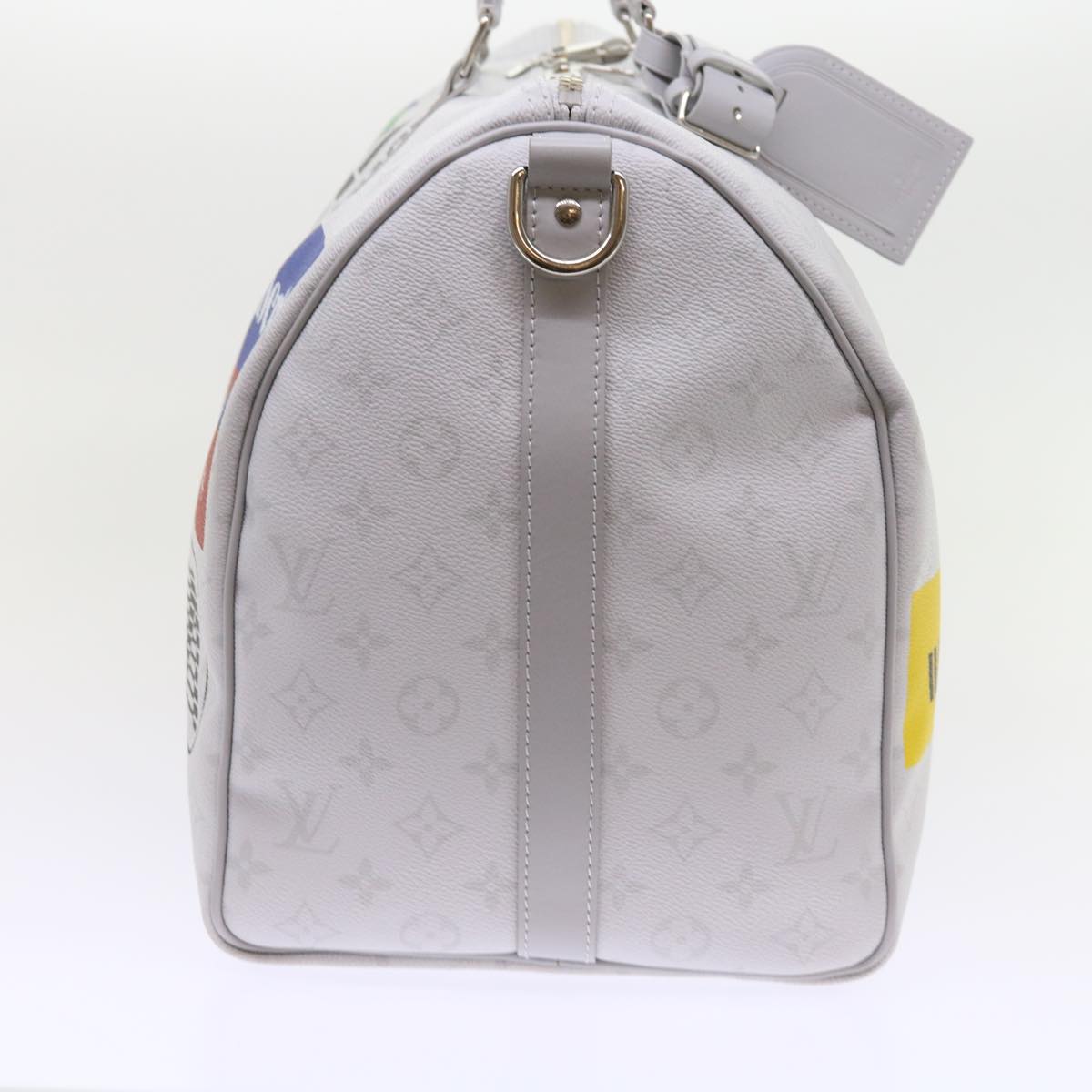 LOUIS VUITTON Monogram White Keepall Bandouliere 50 Bag M44643 LV 55862A
