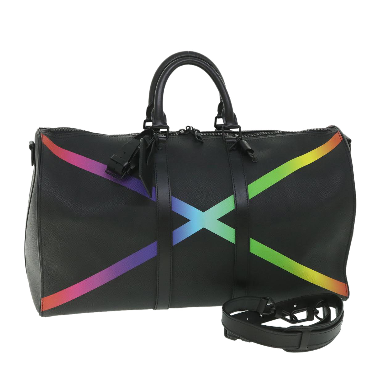 LOUIS VUITTON Taiga Rainbow Keepall Bandouliere 50 Boston Bag M30345 55863A