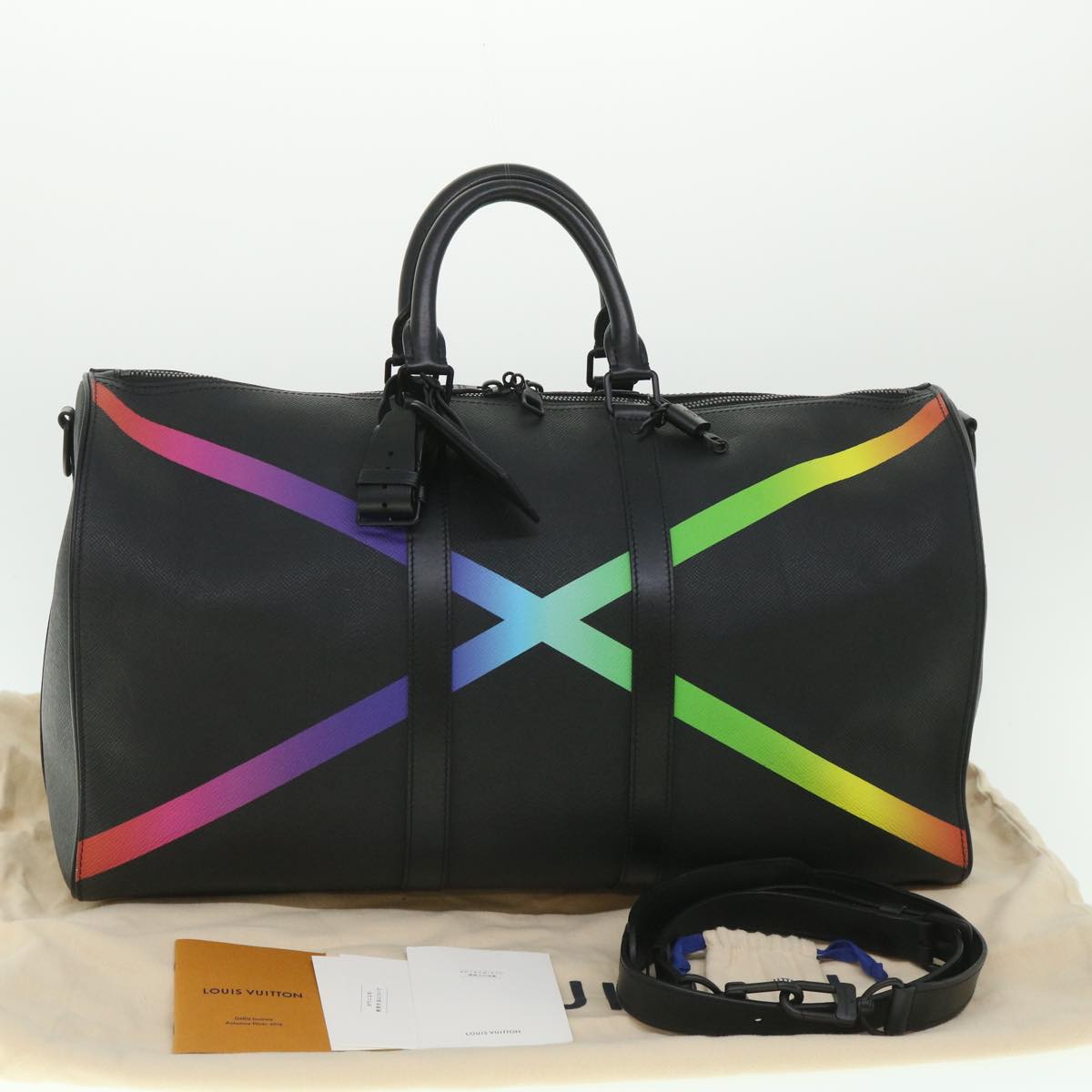 LOUIS VUITTON Taiga Rainbow Keepall Bandouliere 50 Boston Bag M30345 55863A