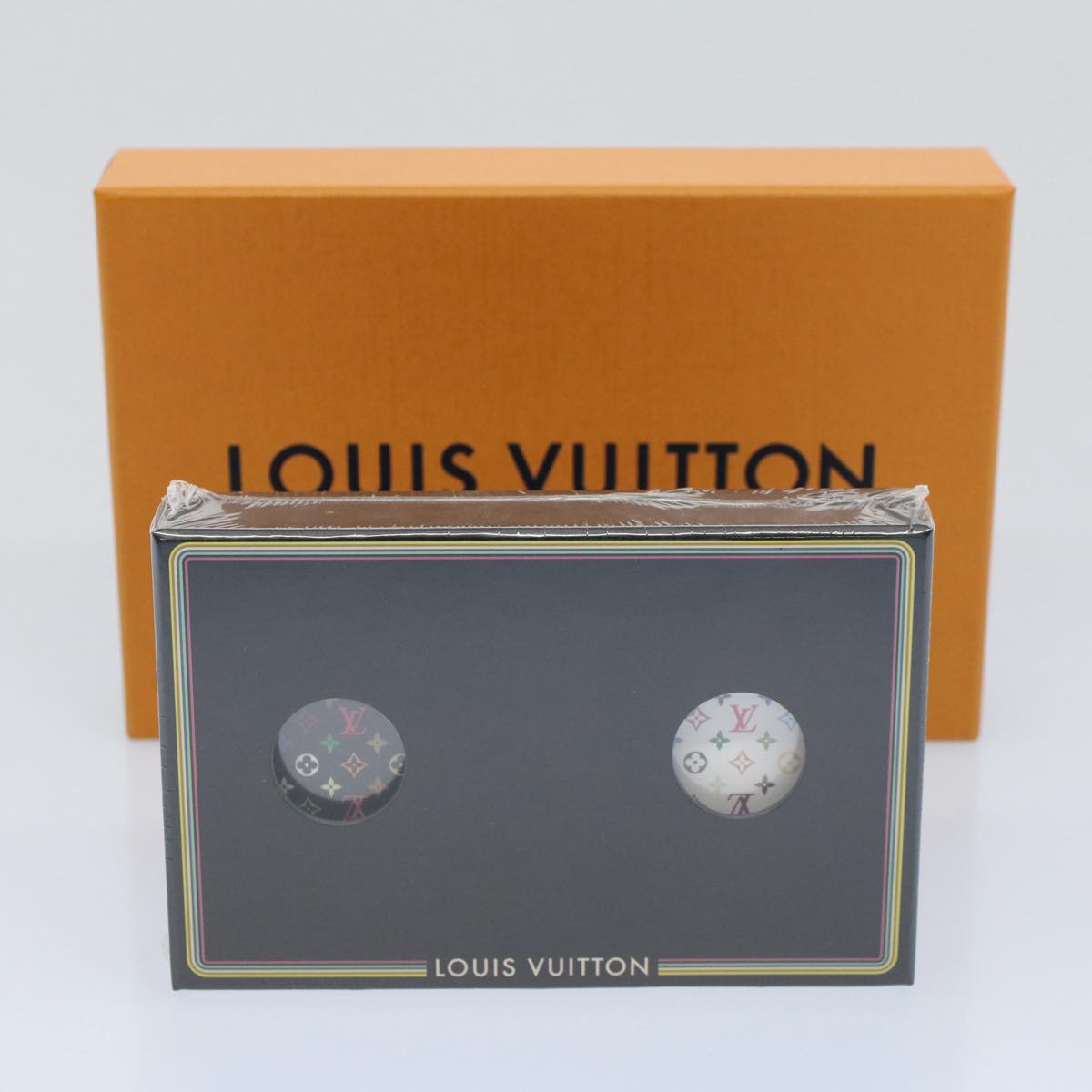 LOUIS VUITTON Monogram Multicolor Playing Cards Black White LV 55864A