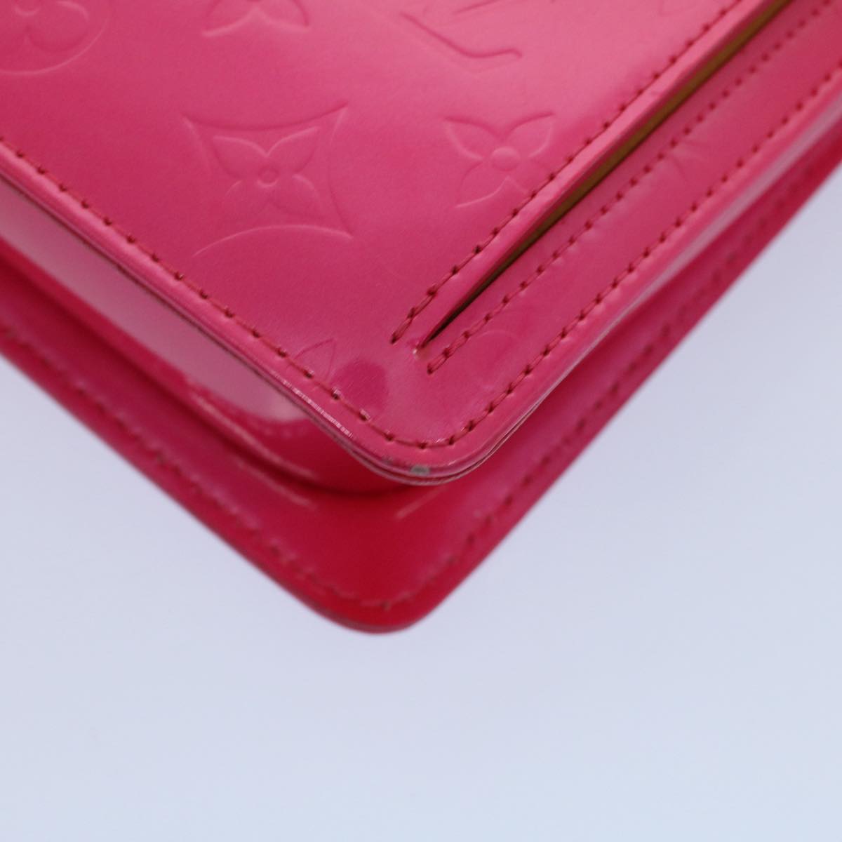 LOUIS VUITTON Monogram Vernis Motto Accessory Pouch Fusha Pink M91225 55889