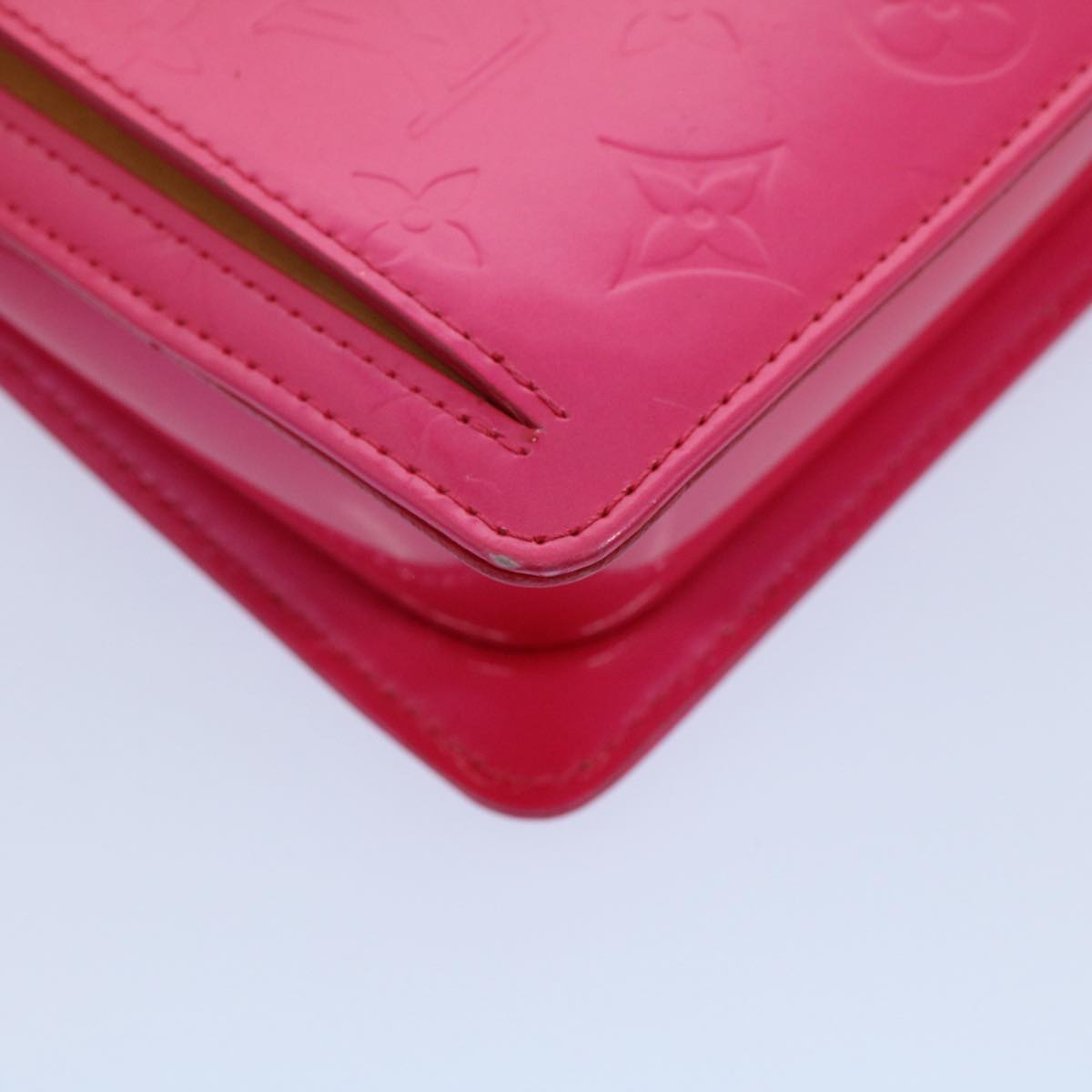 LOUIS VUITTON Monogram Vernis Motto Accessory Pouch Fusha Pink M91225 55889