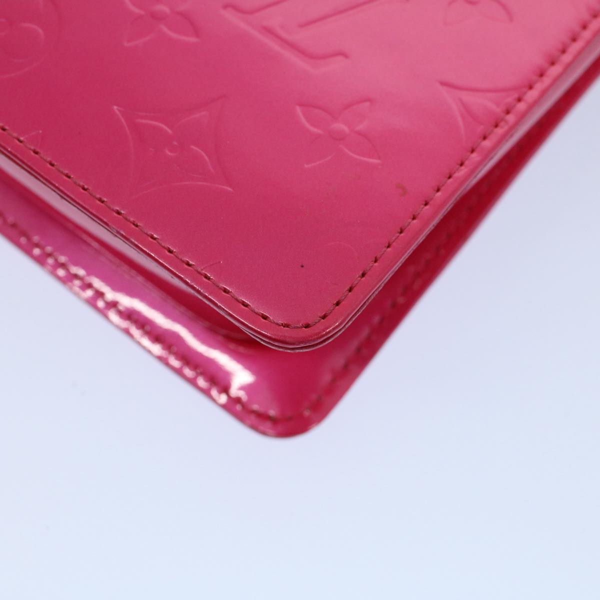 LOUIS VUITTON Monogram Vernis Motto Accessory Pouch Fusha Pink M91225 55889