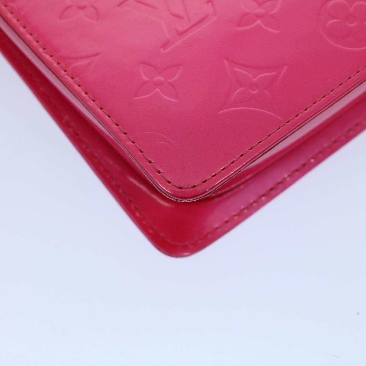 LOUIS VUITTON Monogram Vernis Motto Accessory Pouch Fusha Pink M91225 55889