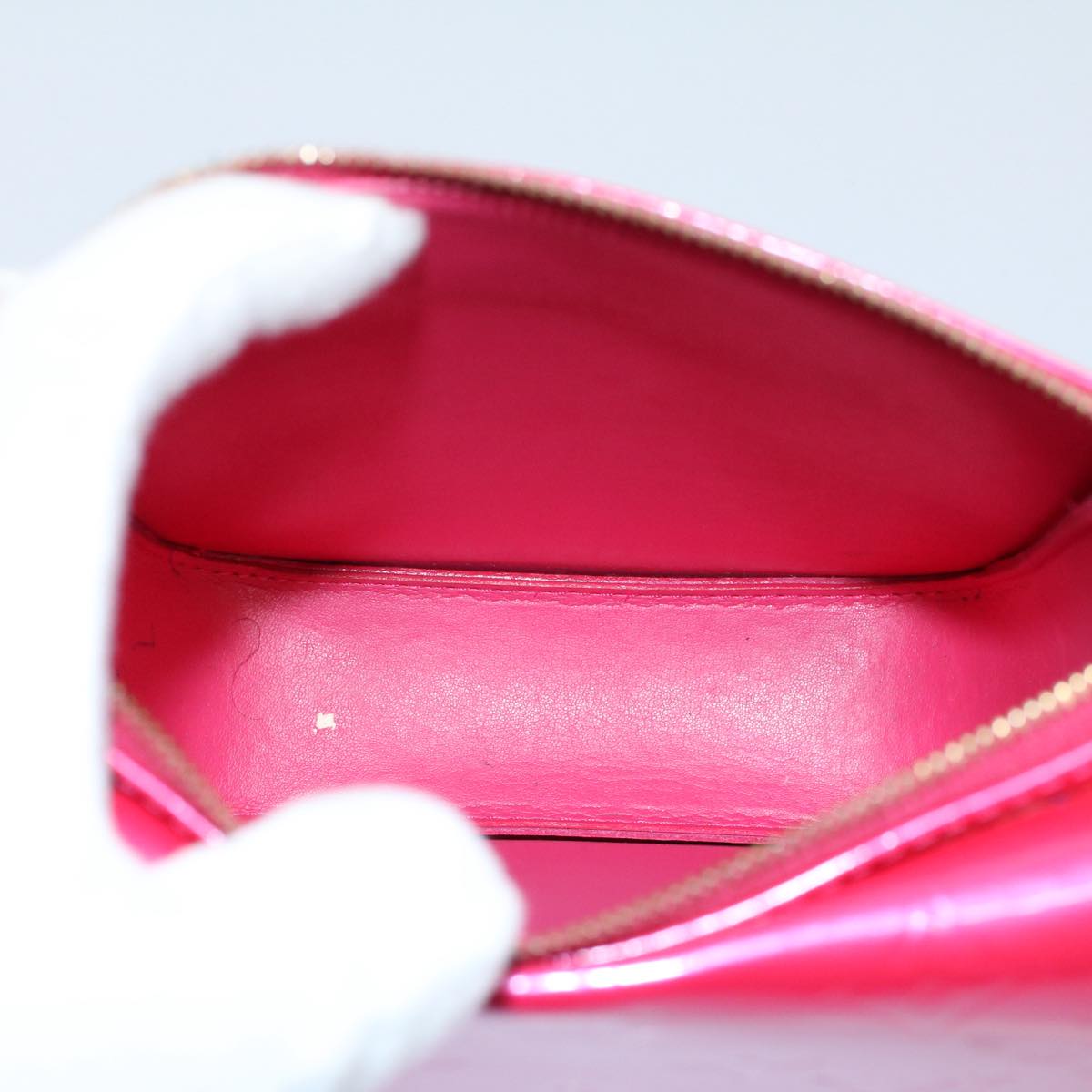 LOUIS VUITTON Monogram Vernis Motto Accessory Pouch Fusha Pink M91225 55889