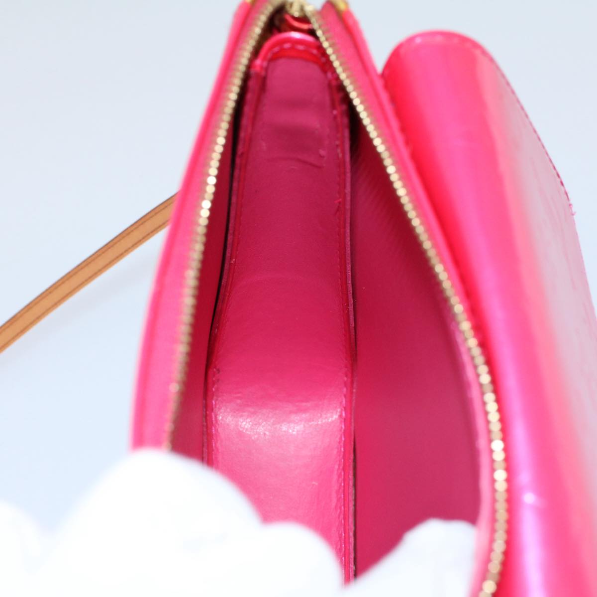 LOUIS VUITTON Monogram Vernis Motto Accessory Pouch Fusha Pink M91225 55889