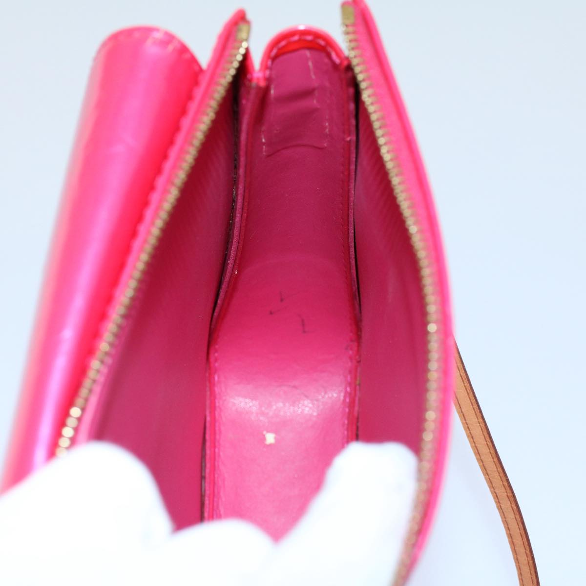 LOUIS VUITTON Monogram Vernis Motto Accessory Pouch Fusha Pink M91225 55889