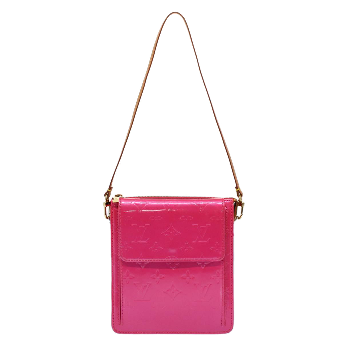 LOUIS VUITTON Monogram Vernis Motto Accessory Pouch Fusha Pink M91225 55889