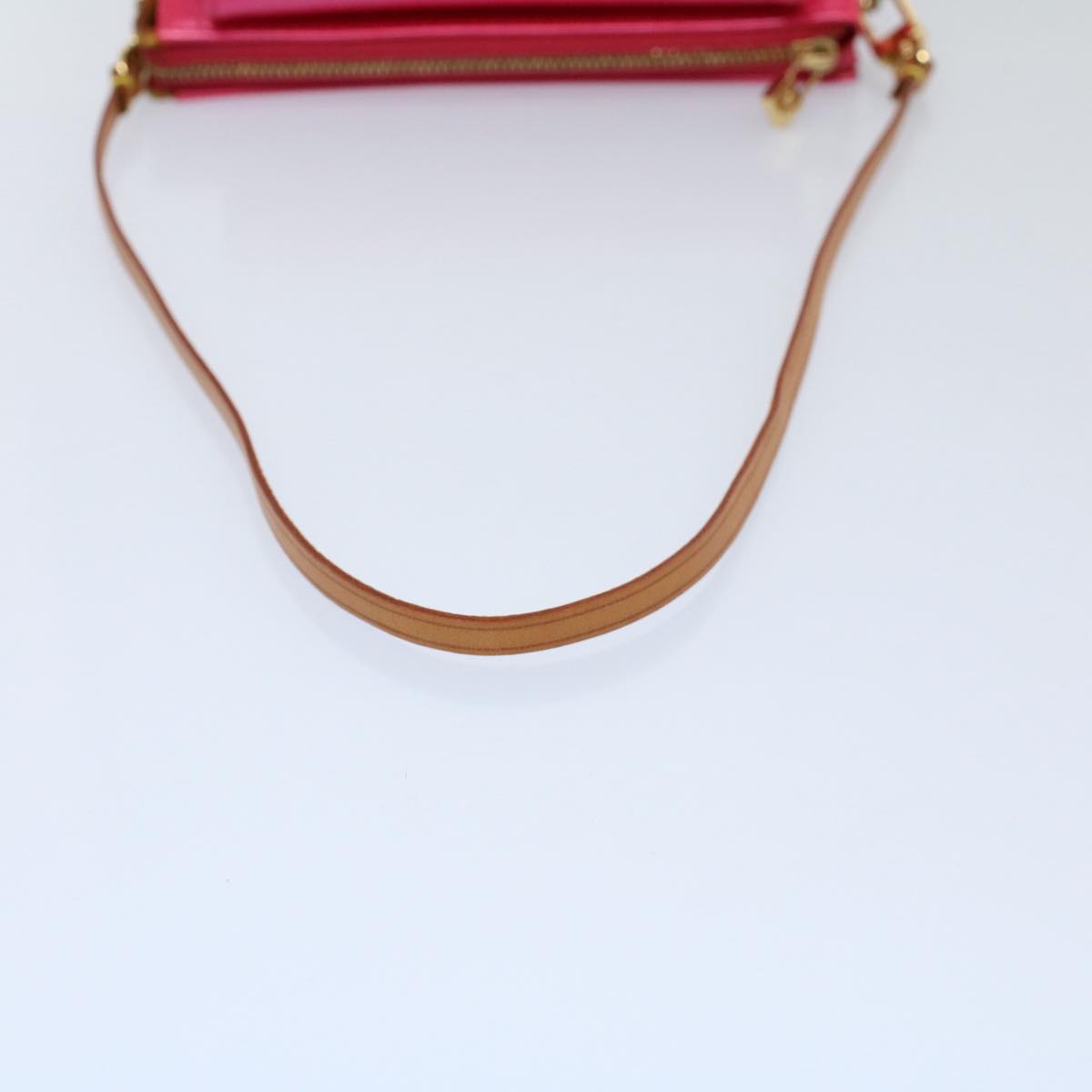 LOUIS VUITTON Monogram Vernis Motto Accessory Pouch Fusha Pink M91225 55889