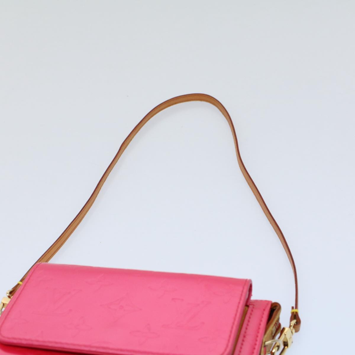 LOUIS VUITTON Monogram Vernis Motto Accessory Pouch Fusha Pink M91225 55889