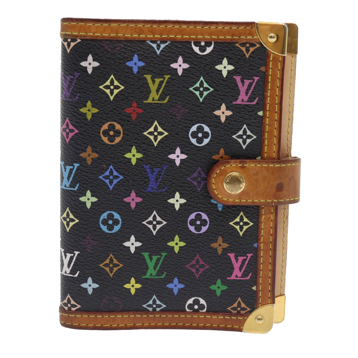 LOUIS VUITTON Multicolor Agenda PM Day Planner Cover Black R20895 LV 55920