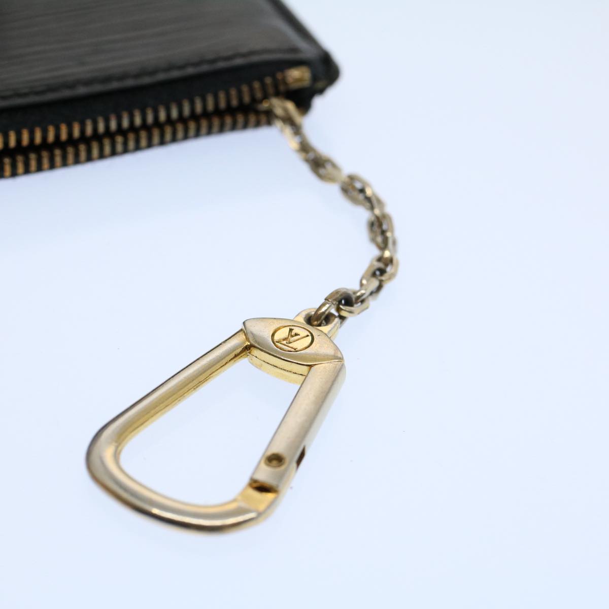 LOUIS VUITTON Epi Pochette Cles Coin Purse Black M63802 LV 55922
