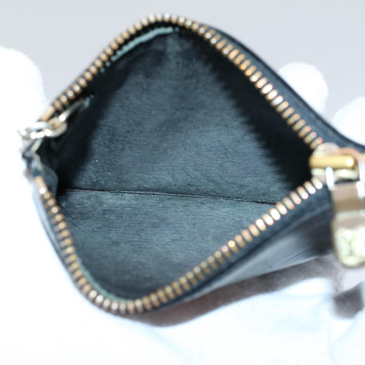 LOUIS VUITTON Epi Pochette Cles Coin Purse Black M63802 LV 55922