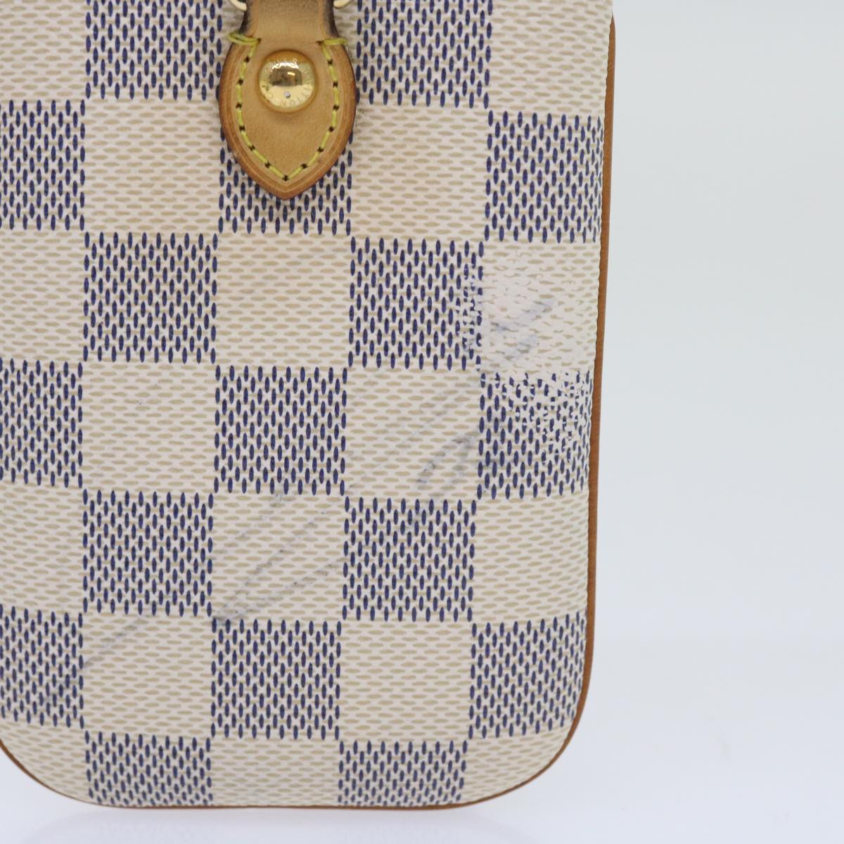 LOUIS VUITTON Damier Azur Etui Telephonne MM Cell Phone Case N60026 55924