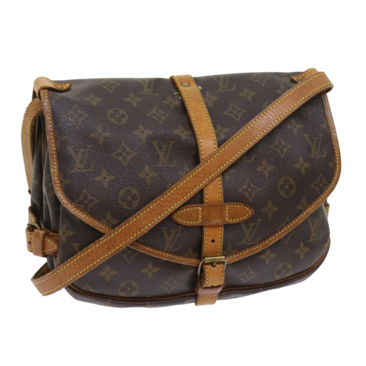 LOUIS VUITTON Monogram Saumur 30 Shoulder Bag M42256 LV 55952