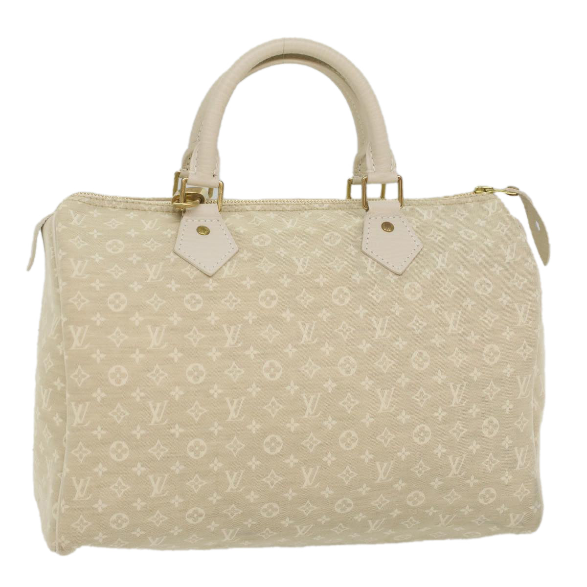 LOUIS VUITTON Monogram Mini Lin Speedy 30 Hand Bag White Dunne M95319 55955