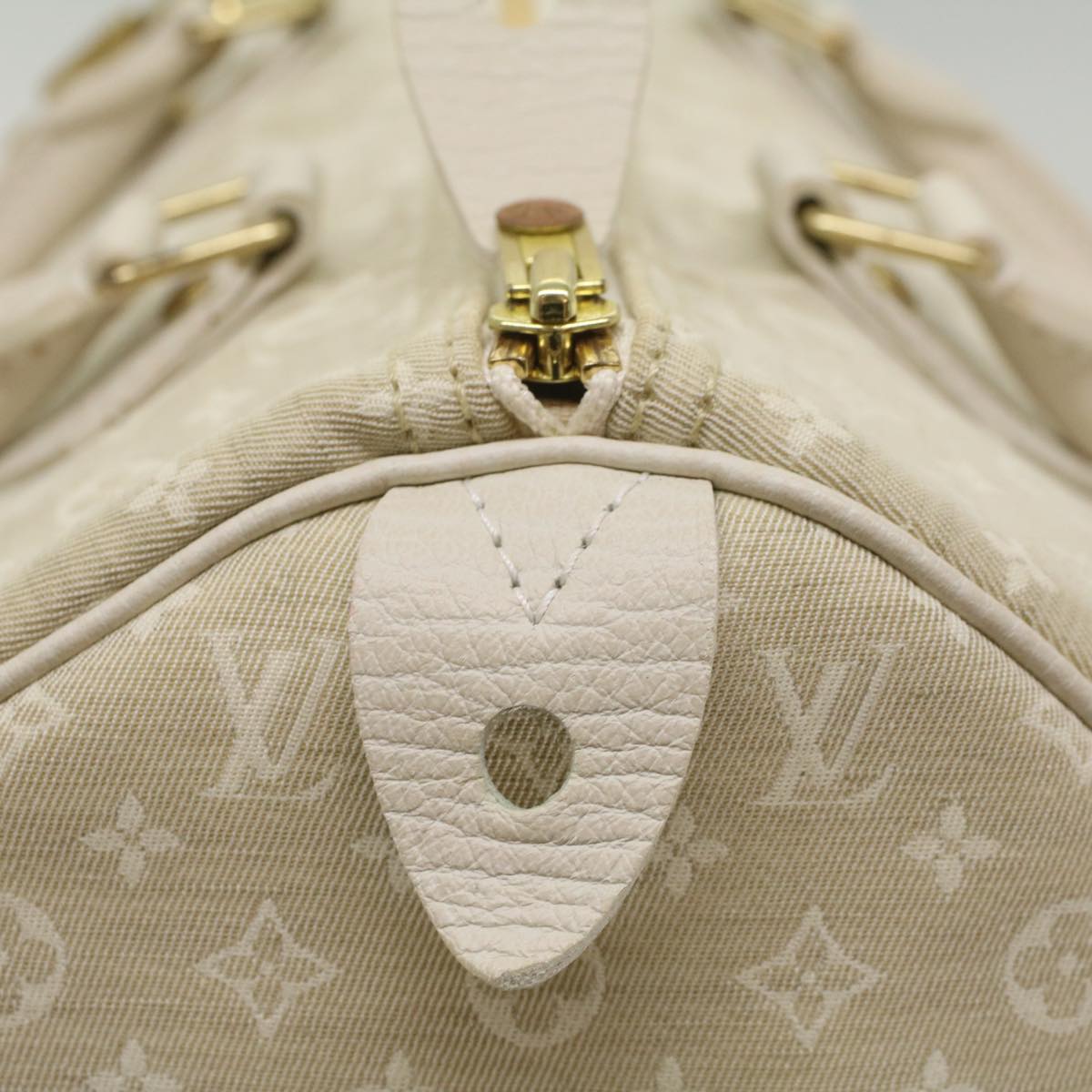 LOUIS VUITTON Monogram Mini Lin Speedy 30 Hand Bag White Dunne M95319 55955