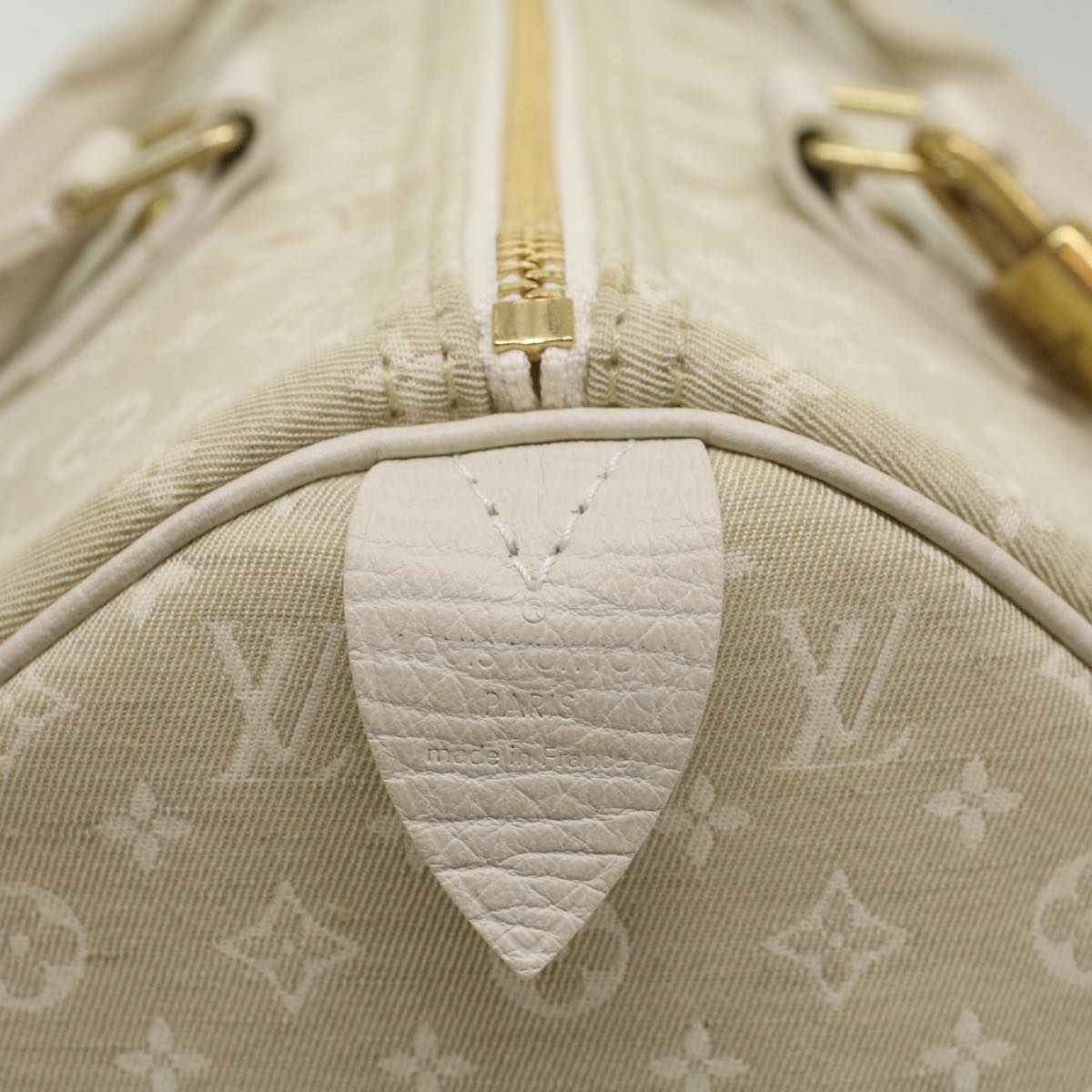 LOUIS VUITTON Monogram Mini Lin Speedy 30 Hand Bag White Dunne M95319 55955