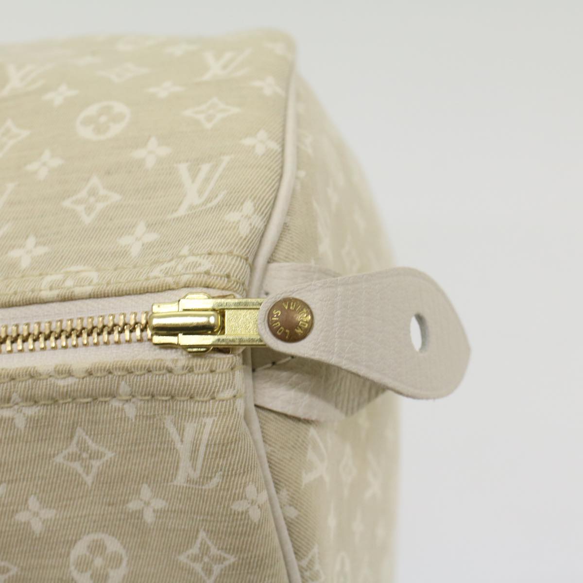 LOUIS VUITTON Monogram Mini Lin Speedy 30 Hand Bag White Dunne M95319 55955