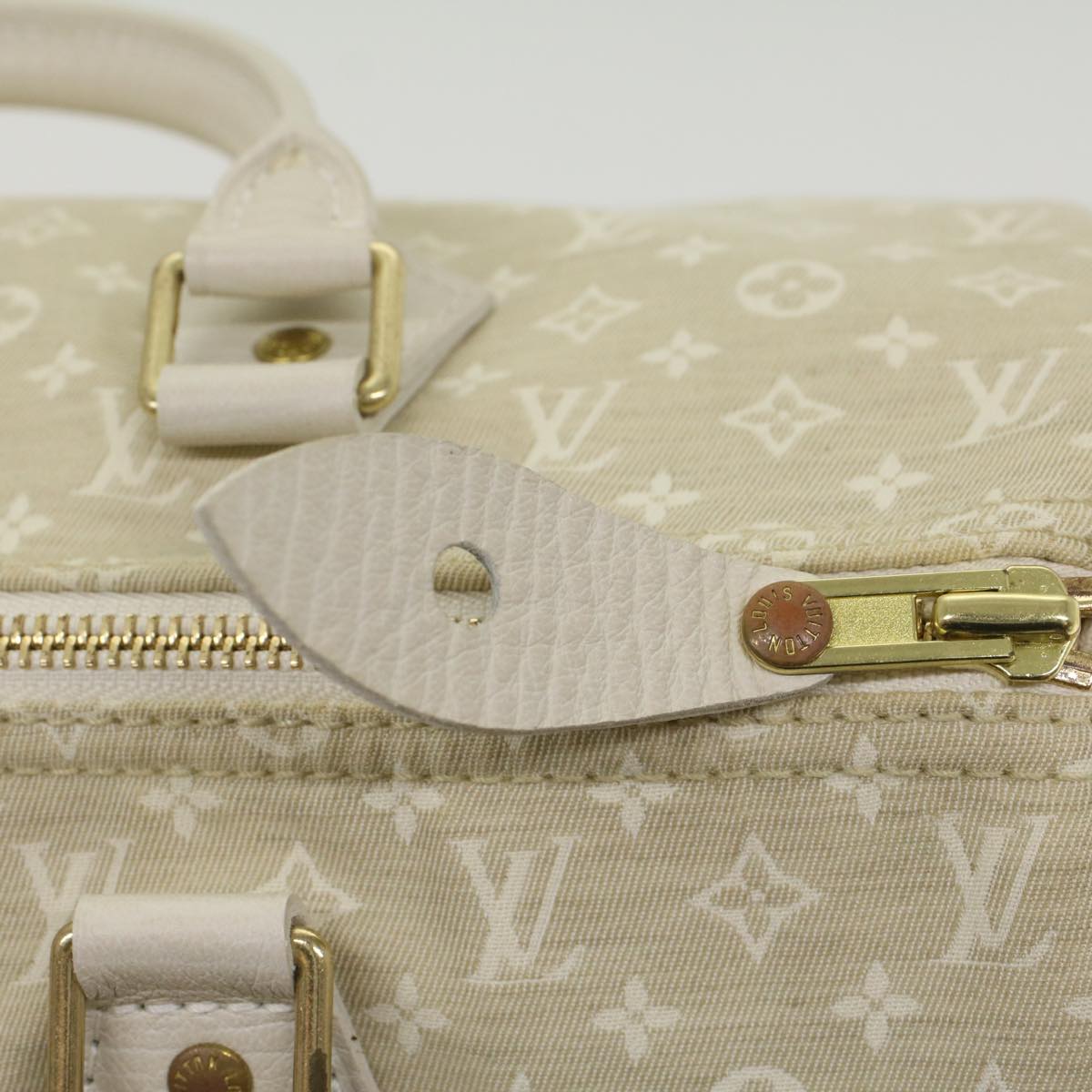 LOUIS VUITTON Monogram Mini Lin Speedy 30 Hand Bag White Dunne M95319 55955