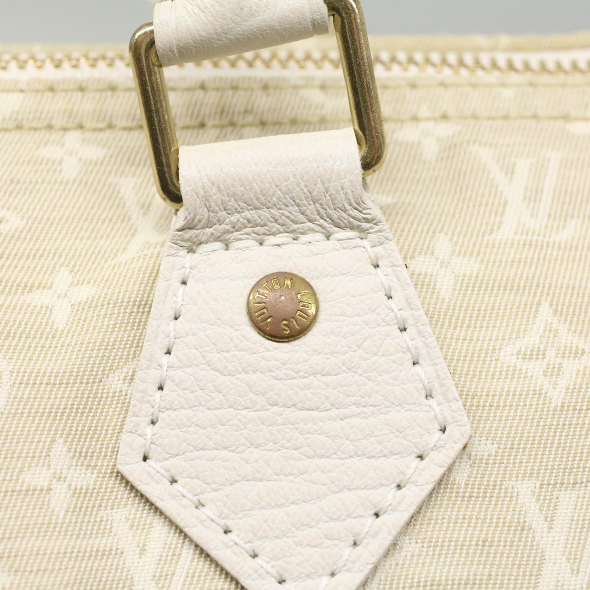 LOUIS VUITTON Monogram Mini Lin Speedy 30 Hand Bag White Dunne M95319 55955
