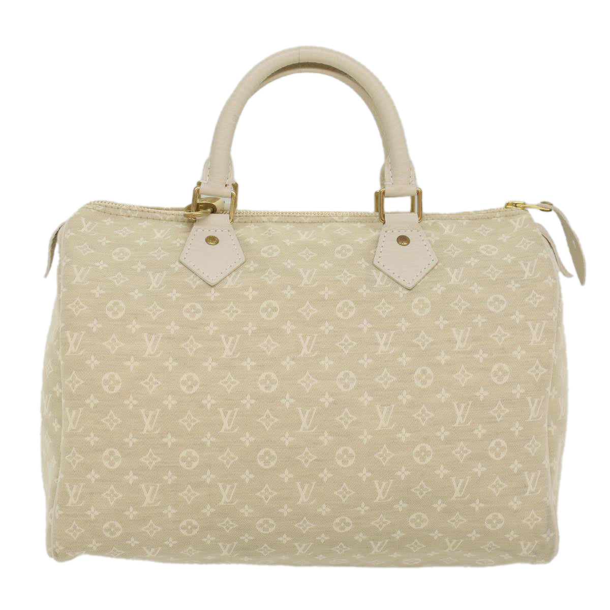 LOUIS VUITTON Monogram Mini Lin Speedy 30 Hand Bag White Dunne M95319 55955