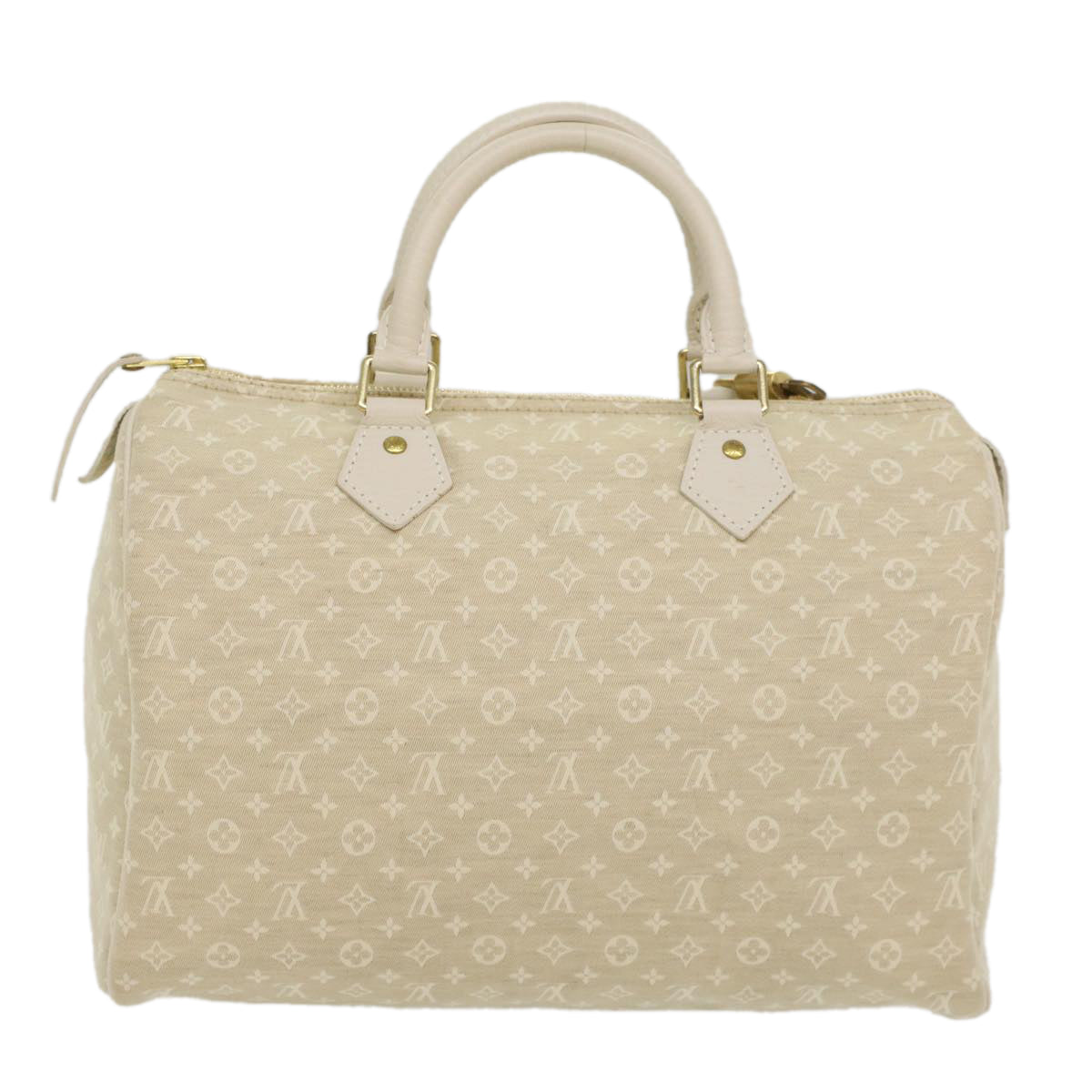 LOUIS VUITTON Monogram Mini Lin Speedy 30 Hand Bag White Dunne M95319 55955