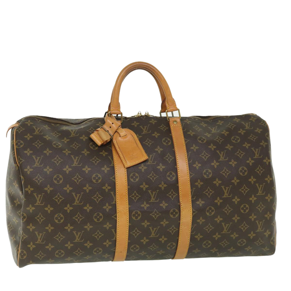 LOUIS VUITTON Monogram Keepall 55 Boston Bag M41424 LV 55985