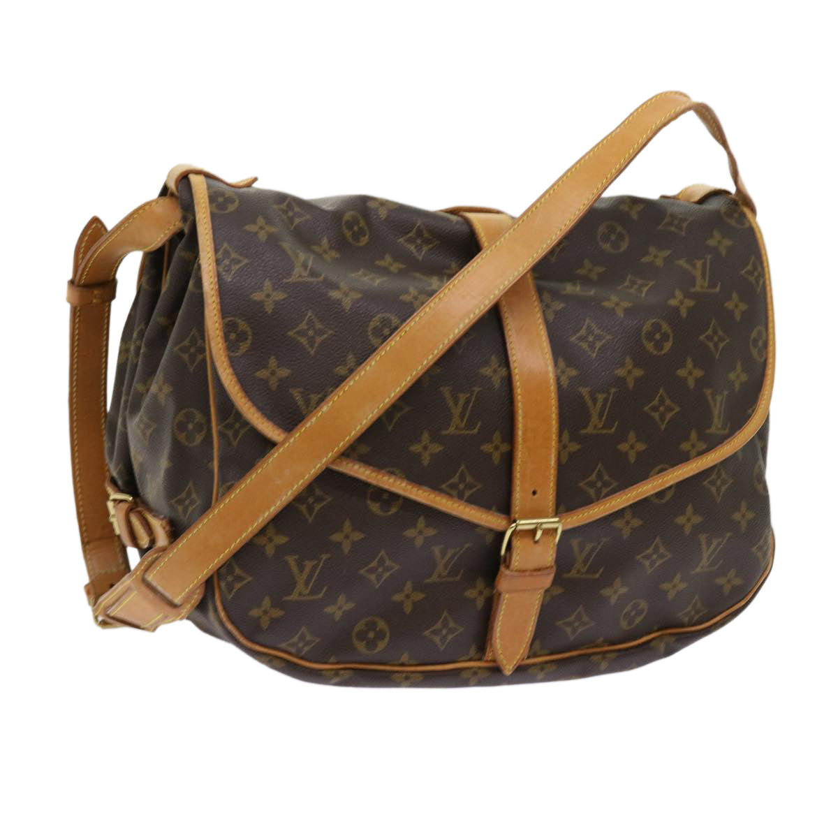 LOUIS VUITTON Monogram Saumur 35 Shoulder Bag M42254 LV 55990
