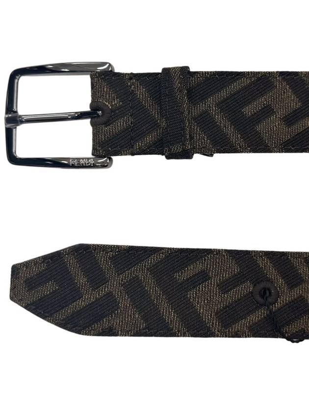 Luxury Fendi Embroidered Canvas Belt Brown