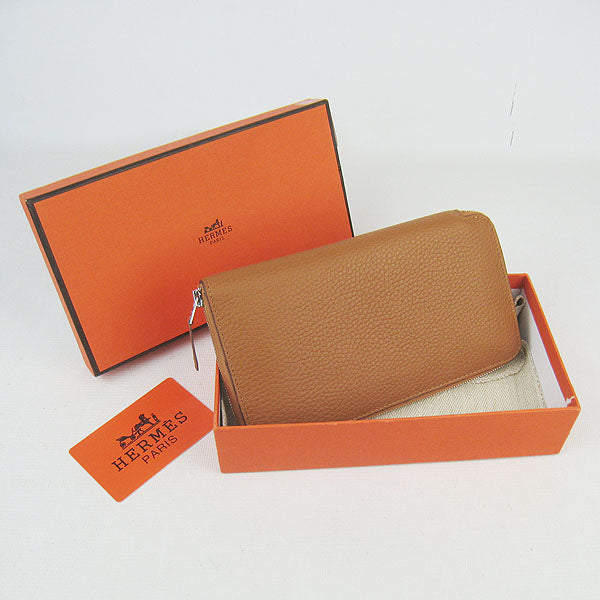 Luxury Hermes Wallet H016 Wallet Lambskin Coffee