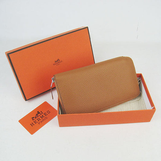 Luxury Hermes Wallet H016 Wallet Lambskin Coffee