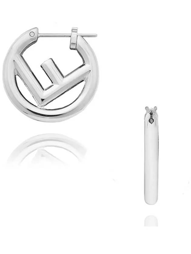 Luxury Fendi F Logo Earrings Silver