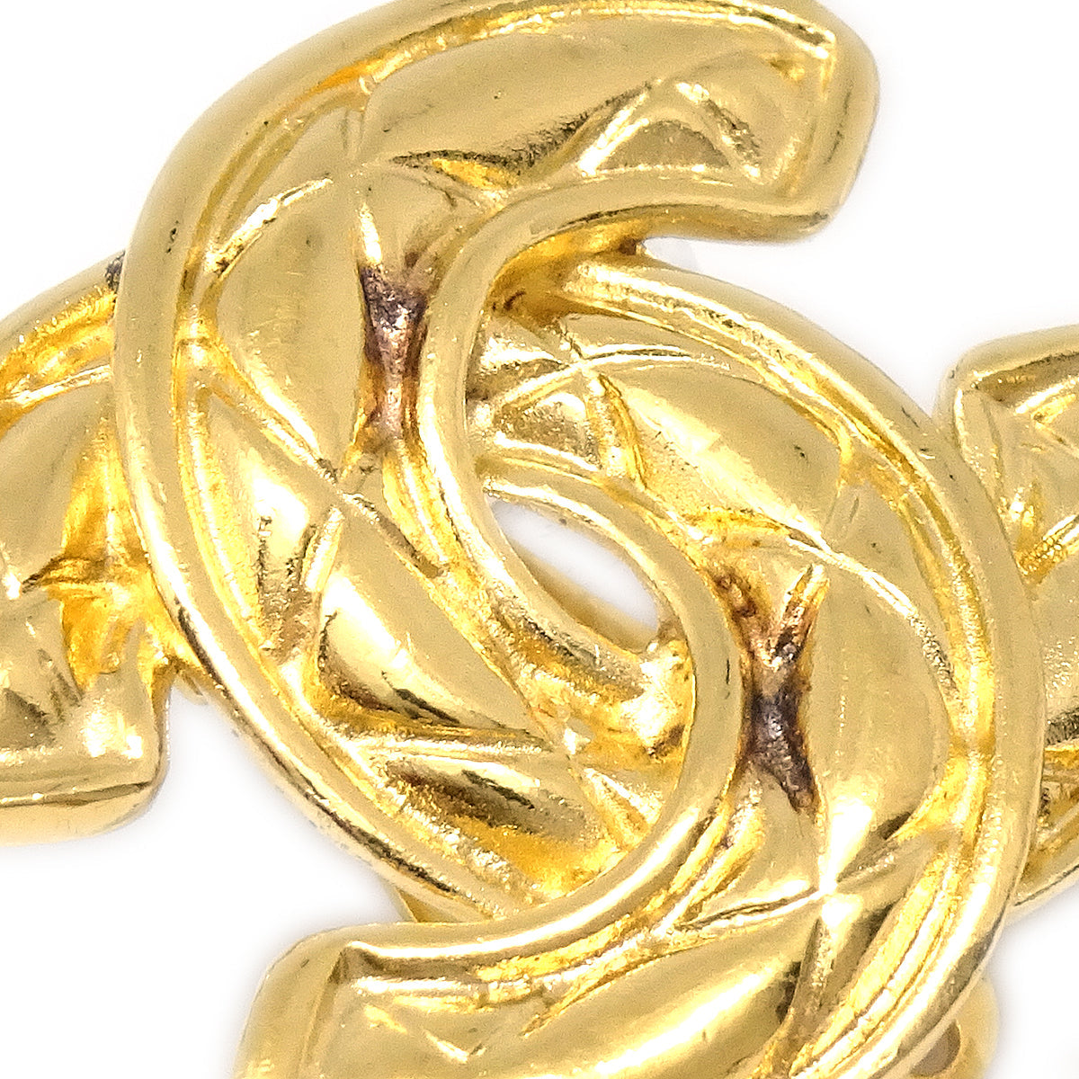Luxury Chanel Gold CC Earrings Clip-On 2459