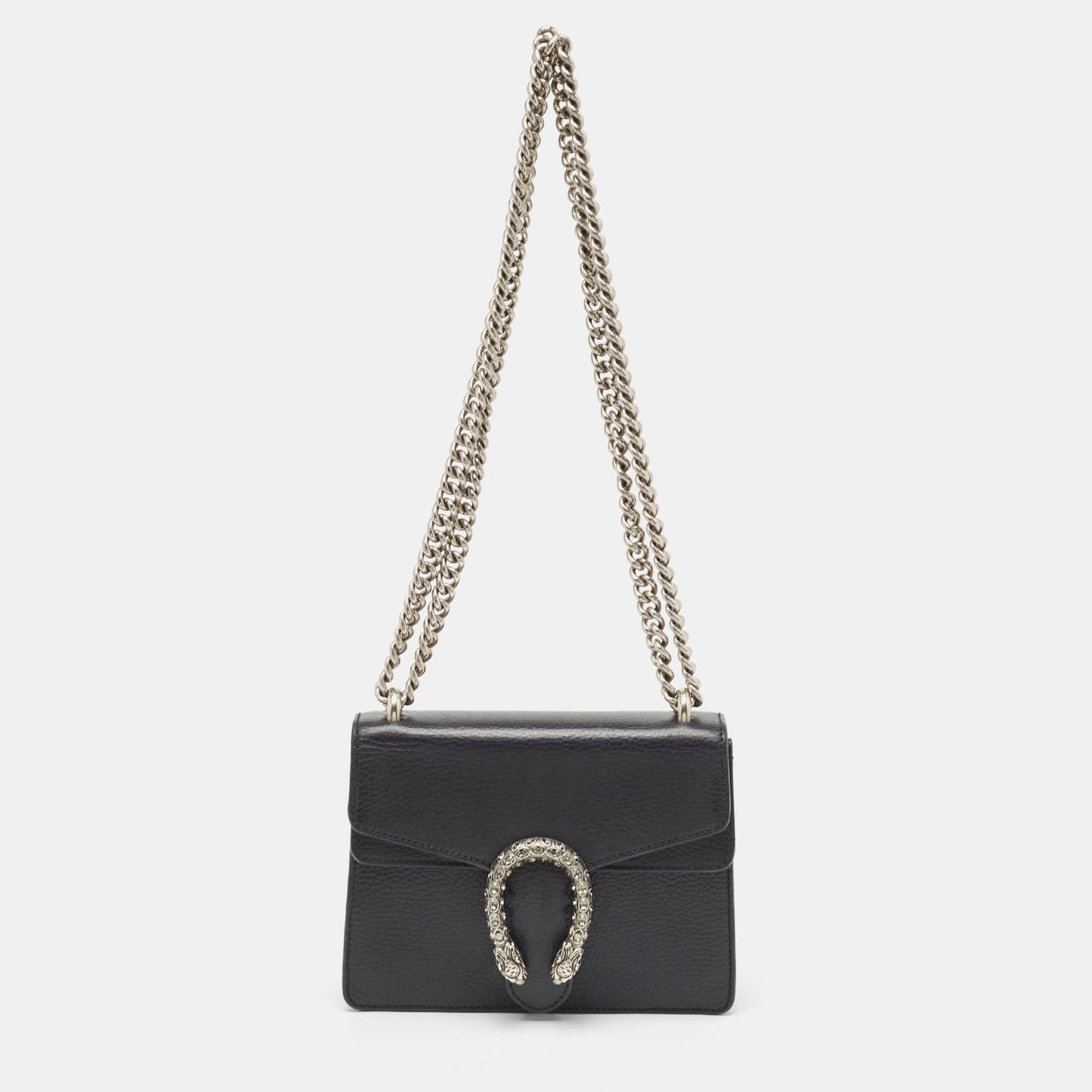 Luxury Gucci Trending 2025 Black Leather Mini Dionysus Shoulder Bag