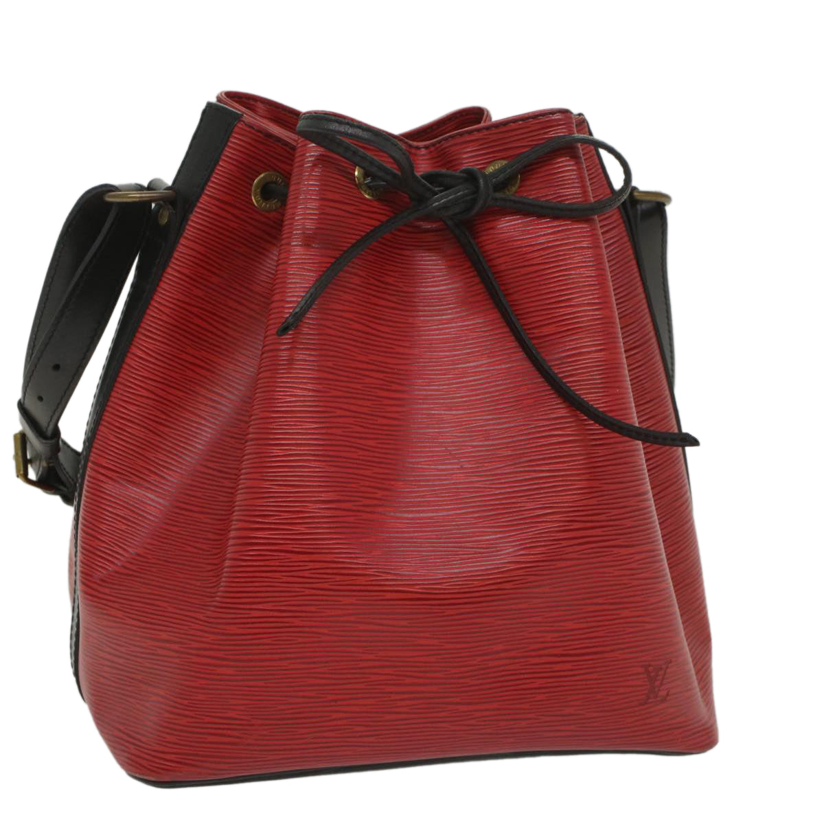 LOUIS VUITTON Epi Petit Noe Shoulder Bag Bicolor Black Red M44172 LV 56011