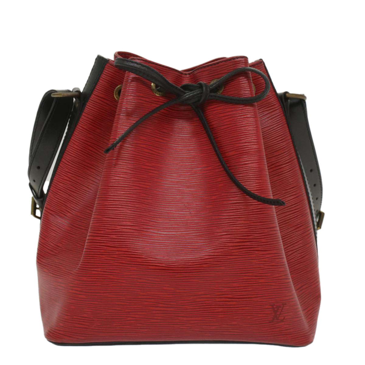 LOUIS VUITTON Epi Petit Noe Shoulder Bag Bicolor Black Red M44172 LV 56011