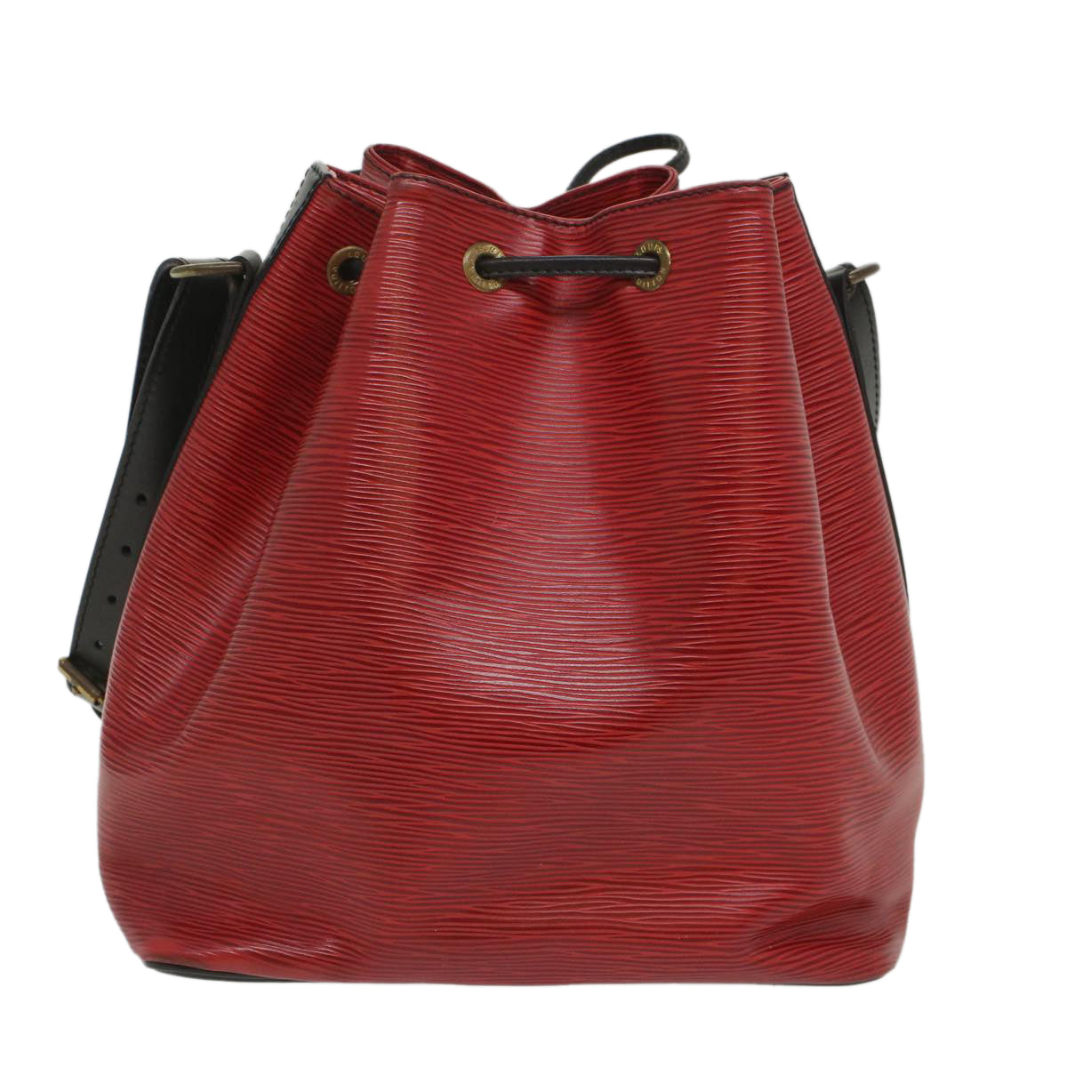 LOUIS VUITTON Epi Petit Noe Shoulder Bag Bicolor Black Red M44172 LV 56011