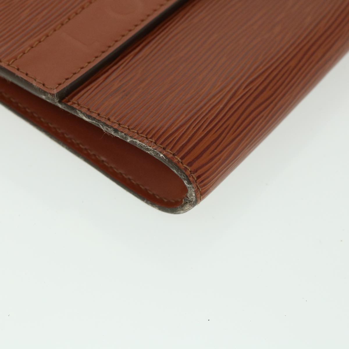 LOUIS VUITTON Epi Pochette Amberop Clutch Bag Brown LV 56014