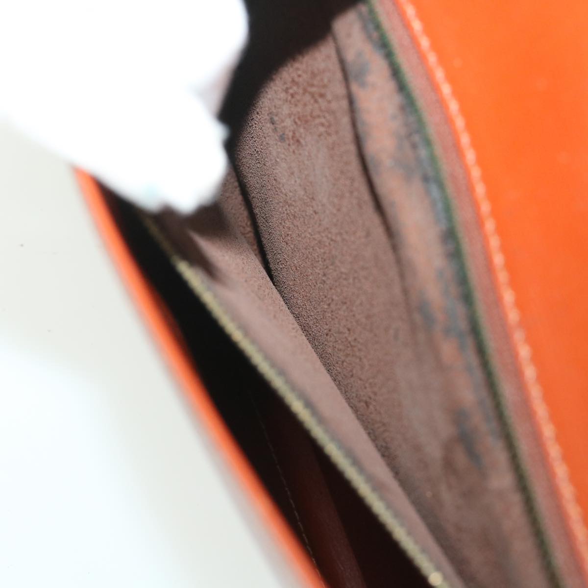 LOUIS VUITTON Epi Pochette Amberop Clutch Bag Brown LV 56014