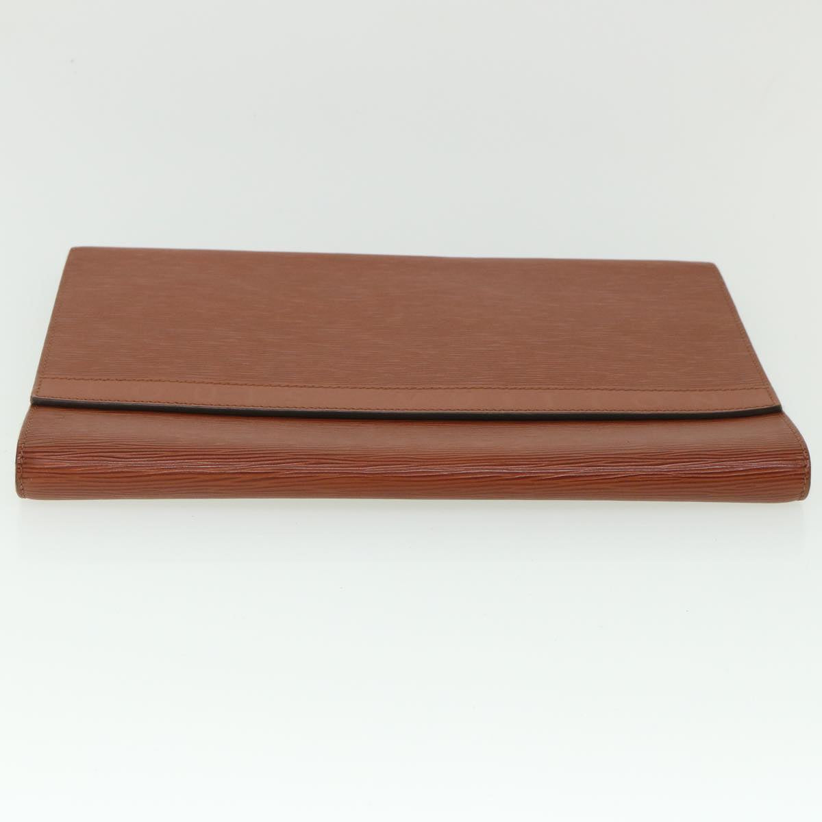 LOUIS VUITTON Epi Pochette Amberop Clutch Bag Brown LV 56014